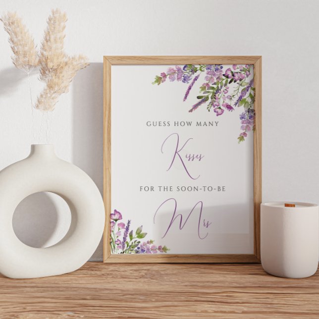 Lila blommor Hur många Kisses-tecken Poster (Skapare uppladdad)