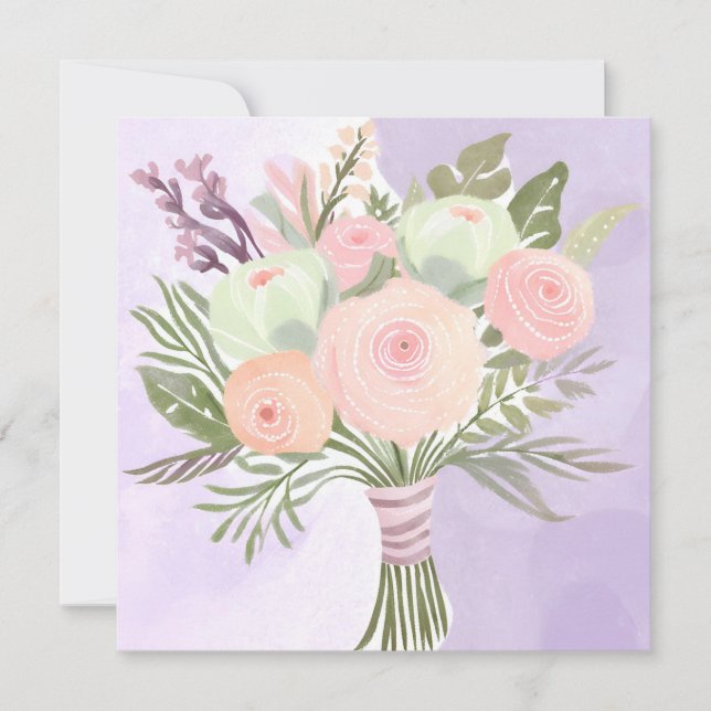 Lila blommor inbjudningar (Framsida)