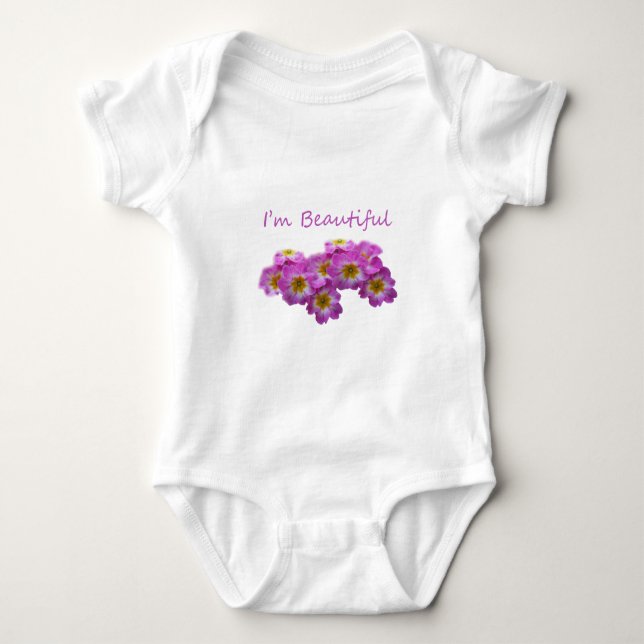 Lila blommor, jag är vacker tee (Framsida)