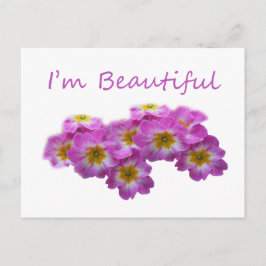 Lila blommor, jag är vacker vykort