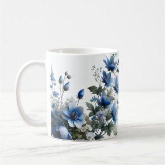 Lila blommor kaffe te mugg kopp