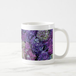 Lila blommor kaffemugg