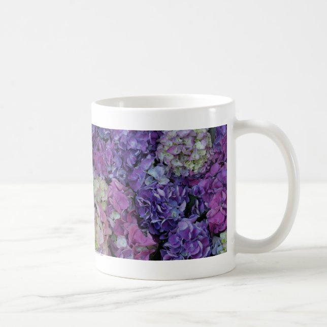 Lila blommor kaffemugg (Höger)