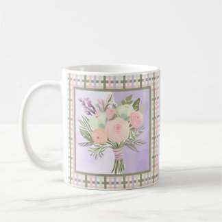 Lila blommor kaffemugg