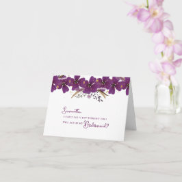 Lila blommor kommer du att bli min Bridesmaid Frie Kort