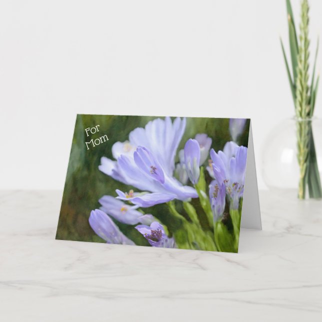 Lila Blommor Konst Mors Dagskort Kort (Framsida)