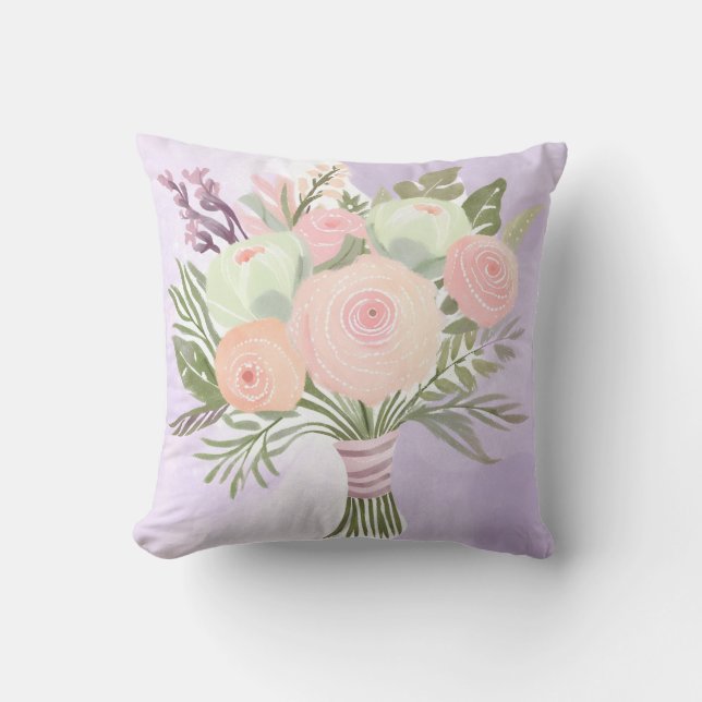 Lila blommor kudde (Framsida)