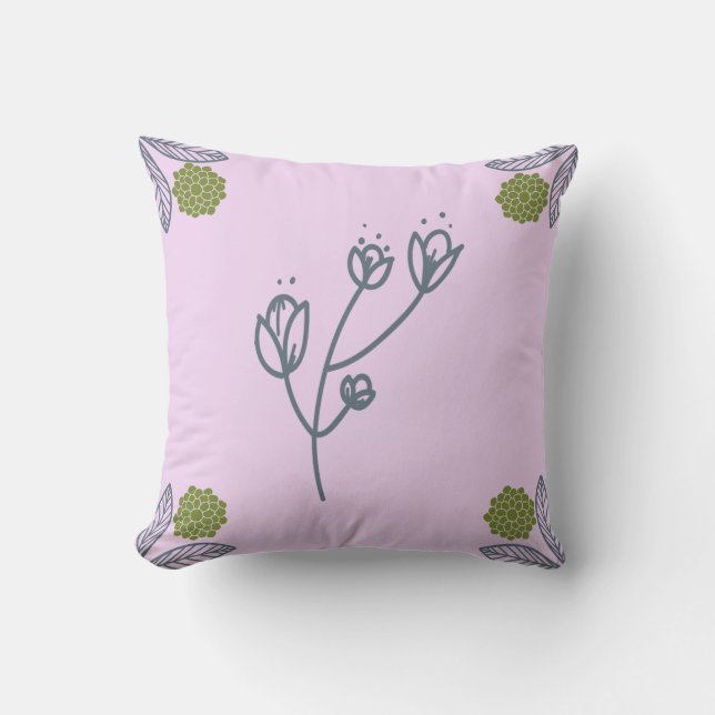 lila blommor kudde (Framsida)