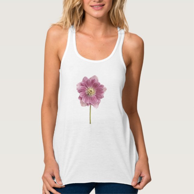 Lila Blommor Kvinnors Bella Flowy Racerback Tank T Linne Med Racerback (Framsida)