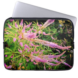Lila blommor laptop fodral