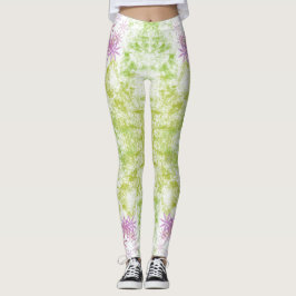 Lila blommor Leggings