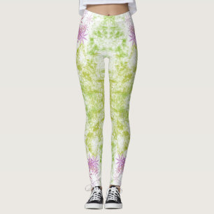 Lila blommor Leggings