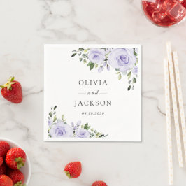 Lila blommor, Lilac Flowers, Blommigt Bröllop Pappersservett