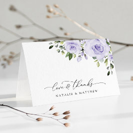 Lila blommor, Lilac Flowers, Blommigt Bröllop Tack Kort