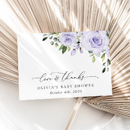 Lila blommor, Lilac Flowers, Boho, Baby Shower Tack Kort