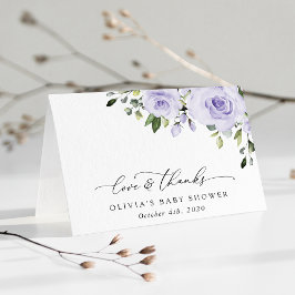 Lila blommor, Lilac Flowers, Boho, Baby Shower Tack Kort