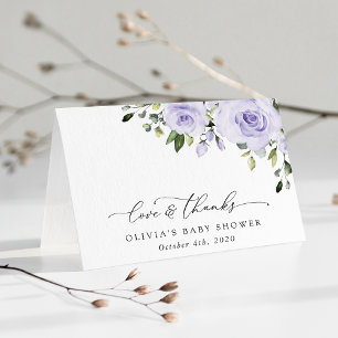 Lila blommor, Lilac Flowers, Boho, Baby Shower Tack Kort