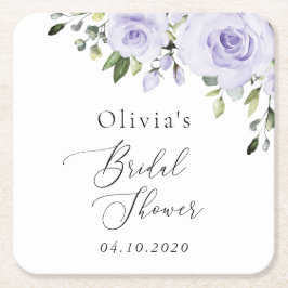 Lila blommor, Lilac Flowers, Boho, Möhippa Underlägg Papper Kvadrat