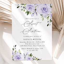 Lila blommor, Lilac Flowers, Boho, Sweet 16 Inbjudningar