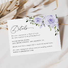 Lila blommor, Lilac Flowers, uppgifter om Bröllop Tilläggskort