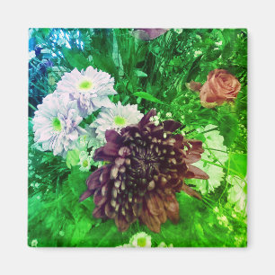 Lila blommor magnet