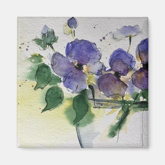 lila blommor magnet (Framsidan)