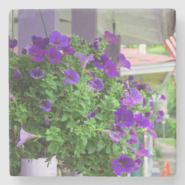 Lila blommor - Martha's Vineyard Stenunderlägg (Framsidan)