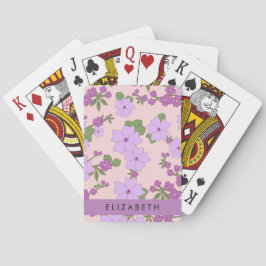 Lila blommor, Mönster i blommorna, ditt namn Casinokort