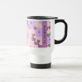 Lila blommor, Mönster i blommorna, ditt namn Resemugg