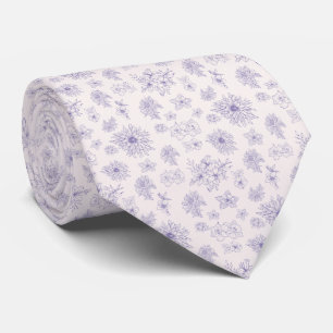 Lila blommor mönster slips