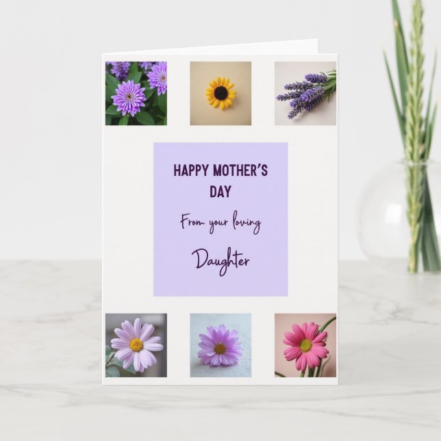 Lila blommor morsdags kort (Framsida)
