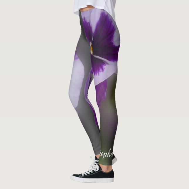 Lila blommor, Namn, Blommigt Yoga Leggings (Vänster)