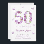 Lila blommor och fjärilar 50:e Födelsedagsfesten Inbjudningar<br><div class="desc">En söt blommigt 50:e födelsedagsfest inbjudan med blommorna i form av "50"-talet i lavender- och mauvskuggor. Observera att du kan ta bort/flytta fjärilarna från designen verktyg (klicka eller tryck för att anpassa ytterligare). Det motsatta har varit designat med en vit/lila gingham-kontroll, men du kan ta bort den och/eller lägga till...</div>