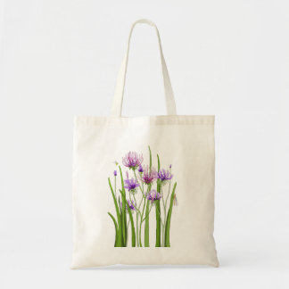 Lila blommor och Kryp Tote Bag Tygkasse