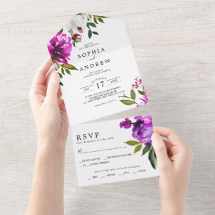 Lila blommor och Löv Bröllop