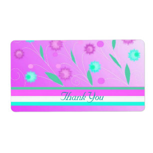 Lila blommor och Rand Tack Fraktsedel