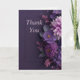 Lila blommor om Mörkens Lila - tackkort Inbjudan