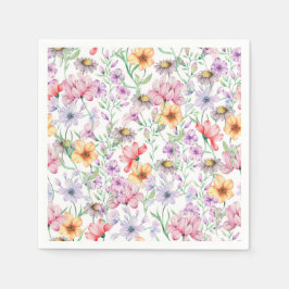 Lila Blommor Pappersservett