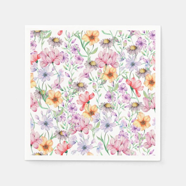 Lila Blommor Pappersservett (Framsidan)