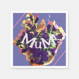 Lila blommor pappersservett