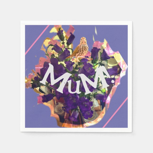 Lila blommor pappersservett (Framsidan)