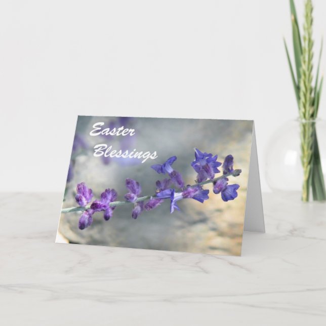 Lila blommor Påsk Helgkort (Framsida)