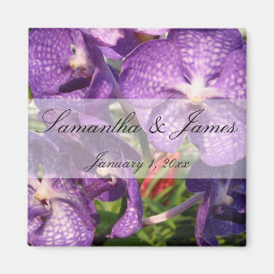 lila blommor Personal Bröllop Magnet