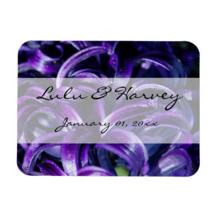lila blommor Personal Bröllop Magnet