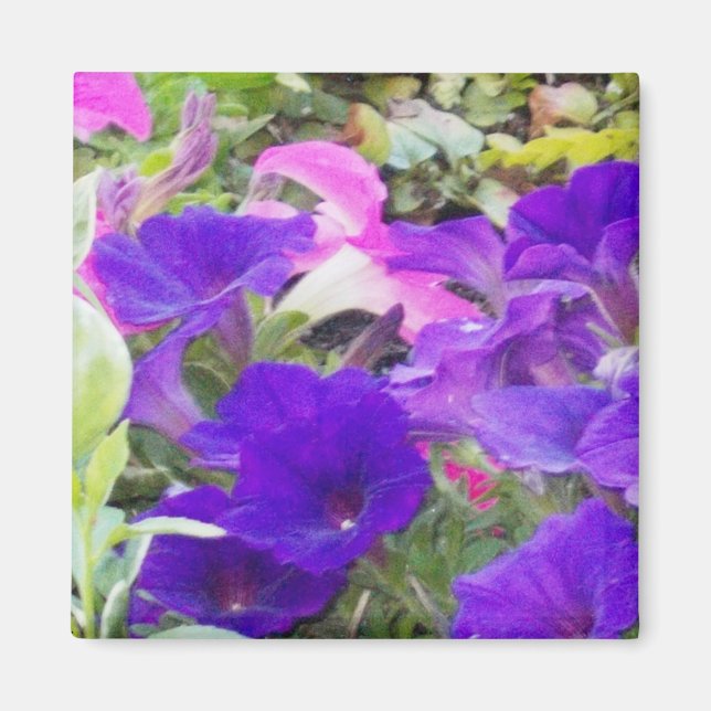 Lila blommor Photo Magnet (Framsidan)