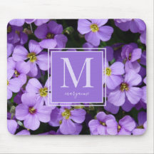 Lila blommor Photo Monogram Namn