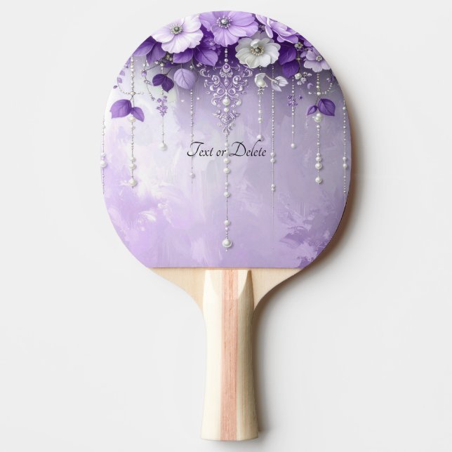 Lila blommor pingisracket (Framsidan)