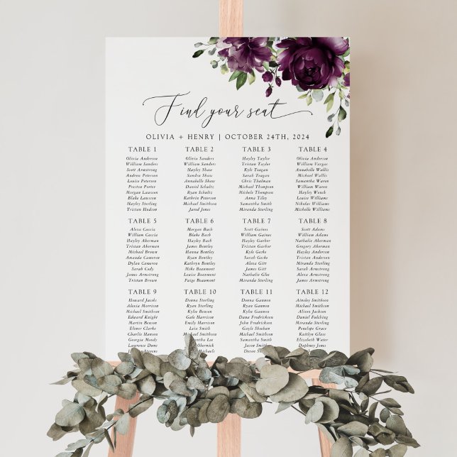 Lila blommor, Plommonblommor, Boho, Bordskarta Poster (Skapare uppladdad)