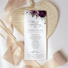 Lila blommor, plommonblommor, Bröllopsprogram Program
