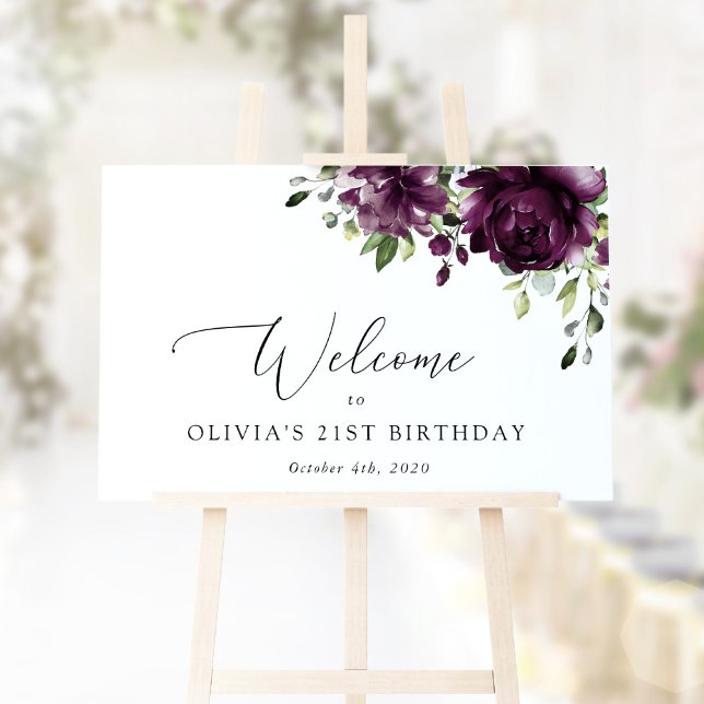Lila blommor, Plum Flowers, Birthday Welcome Poster (Skapare uppladdad)